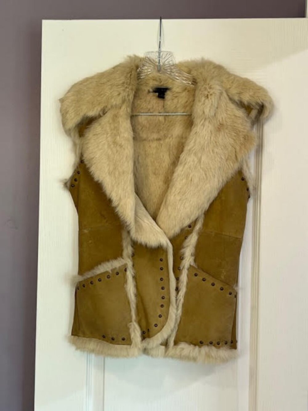 Vintage Studded Rabbit Fur Vest